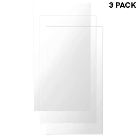 12 X 24 X 1/8 Clear Plexiglass Acrylic Sheet, PK3